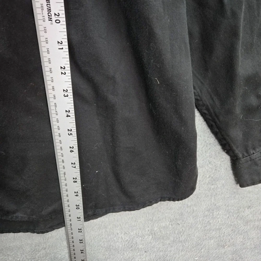 VINTAGE Wrangler Hero Men Button Up Shirt‎ XL Black Pockets Long Sleeve Collar